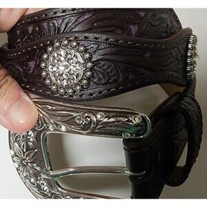 Ariat Scalloped Bling Concho Girls Belt Size 22